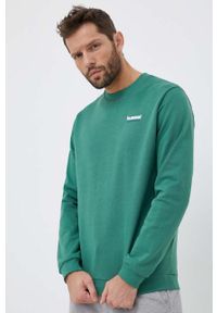 Hummel bluza bawełniana męska kolor zielony gładka. Kolor: zielony. Materiał: bawełna. Wzór: gładki #1