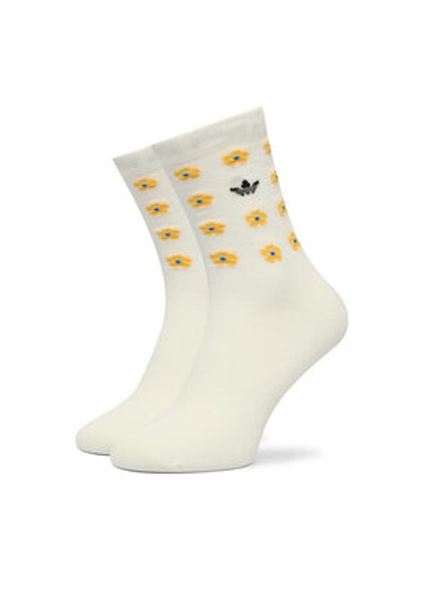 Adidas - adidas Skarpety długie JV7833 Écru. Kolor: kremowy. Materiał: bawełna