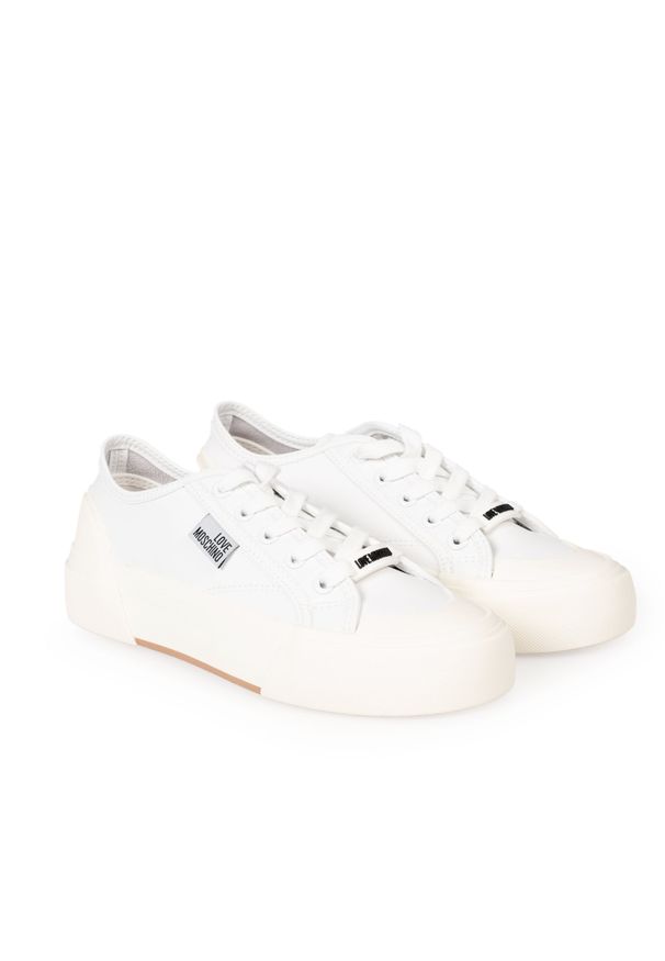 Love Moschino Trampki | JA15012G1LIA0 | Kobieta | Biały. Okazja: na co dzień. Kolor: biały. Materiał: skóra. Styl: casual, klasyczny, elegancki