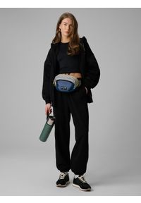 4f - 4F Bluza dresowa loose z kapturem damska - czarna L. Okazja: na co dzień. Typ kołnierza: kaptur. Kolor: czarny. Materiał: dresówka. Styl: casual #2