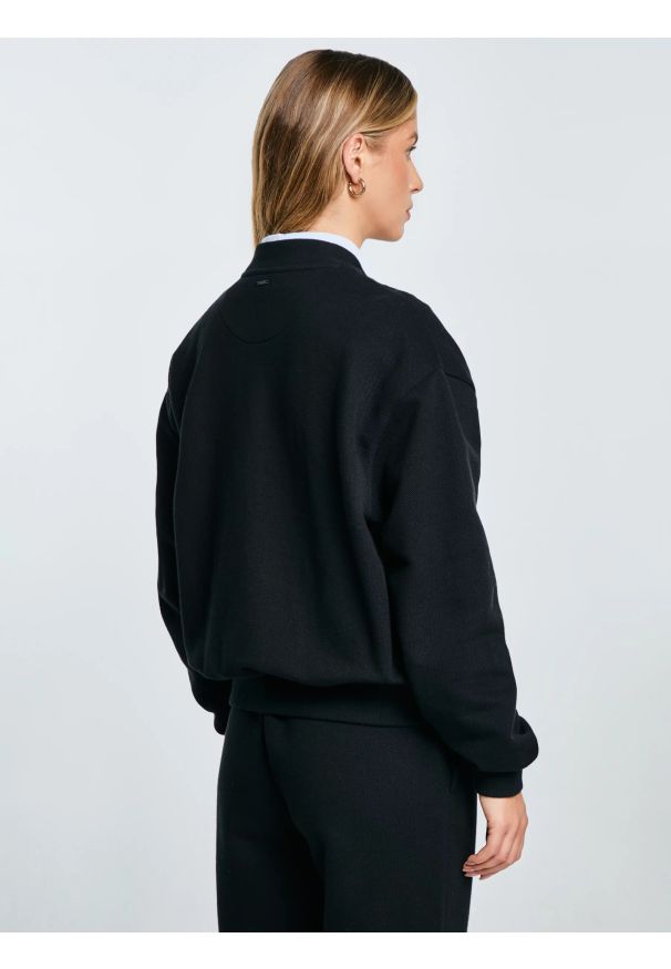 Big-Star - Bluza damska bomber czarna Pixelina 906. Okazja: na co dzień. Kolor: czarny. Materiał: dzianina, skóra. Styl: elegancki, casual, sportowy, klasyczny
