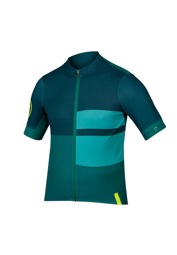 ENDURA - Nadrukowany dżersej Endura FS260. Kolor: zielony. Materiał: jersey. Sport: kolarstwo