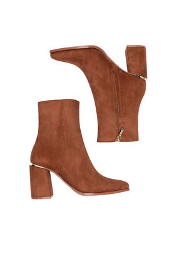 Nine West Botki WFA3000-1 Brązowy. Kolor: brązowy. Materiał: materiał