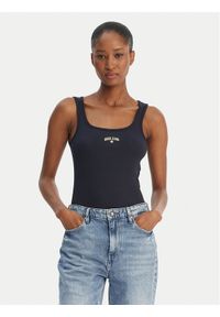 Guess Jeans Top W6GPZ2 KA0H1 Granatowy Slim Fit. Kolor: niebieski. Materiał: bawełna #1