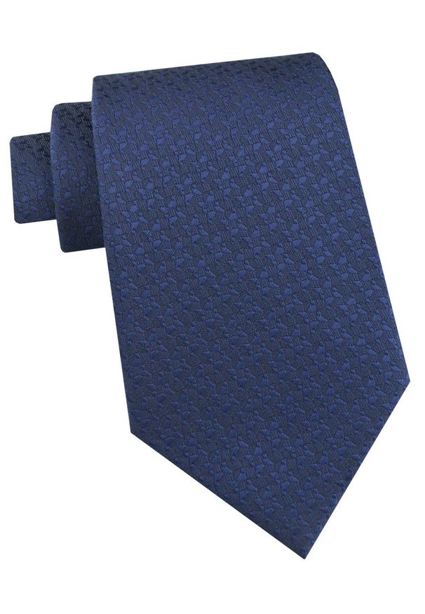 Krawat Męski - Angelo di Monti - Granatowy z Delikatną Fakturą na Materiale. Kolor: niebieski. Materiał: materiał. Styl: elegancki, wizytowy