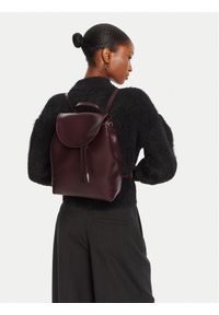 Calvin Klein Plecak Emblem Aop Flap Backpack LV04F3271G Bordowy. Kolor: czerwony. Materiał: skóra #1