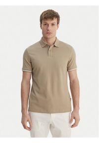 JOOP! Jeans Polo 15 JJJ-17Amare 30046012 Beżowy Modern Fit. Typ kołnierza: polo. Kolor: beżowy. Materiał: bawełna #1