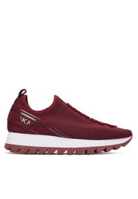 DKNY Sneakersy Abbi Logo Slip-On K3502004 Bordowy. Zapięcie: bez zapięcia. Kolor: czerwony. Materiał: materiał #1