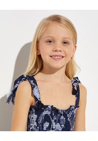 ZIMMERMANN KIDS - Granatowa sukienka z kwiatowym nadrukiem 0-10 lat. Kolor: niebieski. Materiał: bawełna. Długość rękawa: na ramiączkach. Wzór: kwiaty, nadruk. Sezon: lato #4