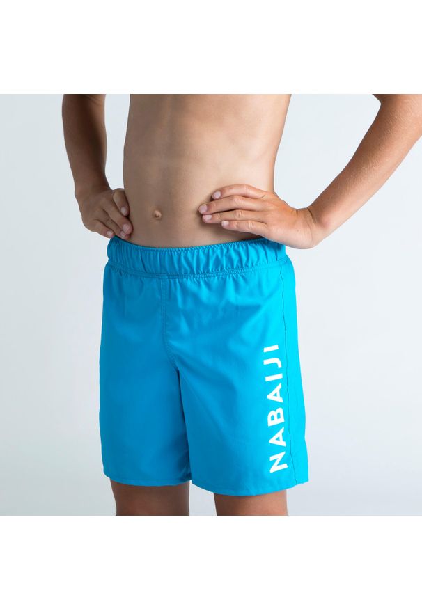 NABAIJI - Szorty pływackie dla dzieci Nabaiji 100 Basic. Kolor: niebieski, biały, wielokolorowy. Materiał: materiał