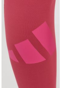 adidas Performance Legginsy damskie kolor różowy gładkie. Kolor: różowy. Materiał: dzianina. Wzór: gładki #2