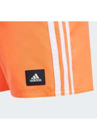 Adidas - 3-Stripes Swim Shorts. Kolor: pomarańczowy, biały, wielokolorowy. Materiał: materiał