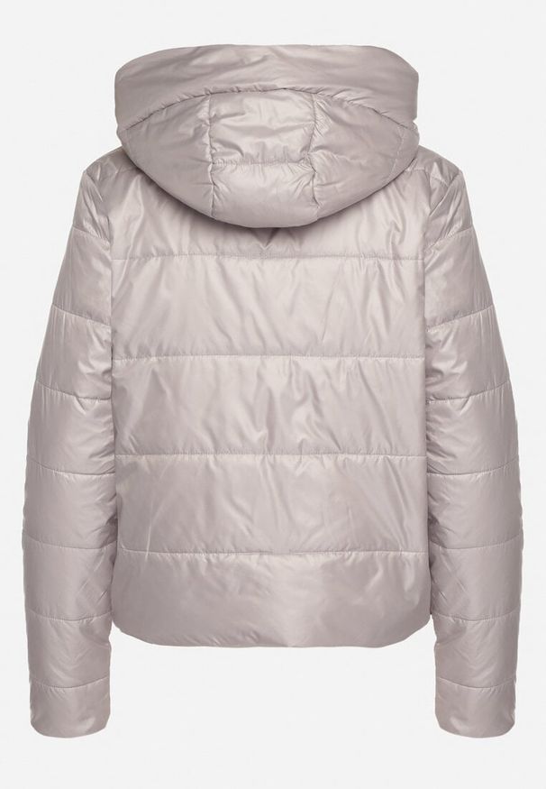 Born2be - Jasnoszara Pikowana Kurtka z Kapturem Terishia. Okazja: na co dzień. Typ kołnierza: kaptur. Kolor: szary. Materiał: jeans. Długość rękawa: długi rękaw. Długość: długie. Sezon: wiosna. Styl: casual, elegancki