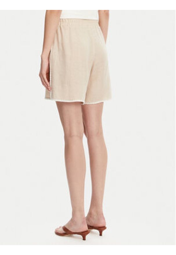 ICONA Szorty materiałowe RP5LE006 Beżowy Regular Fit. Kolor: beżowy. Materiał: len