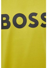BOSS bluza bawełniana męska kolor zielony z nadrukiem. Kolor: zielony. Materiał: bawełna. Wzór: nadruk. Styl: klasyczny #5