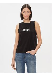 DKNY Sport Top DP2T5892 Czarny Classic Fit. Kolor: czarny. Materiał: bawełna. Styl: sportowy