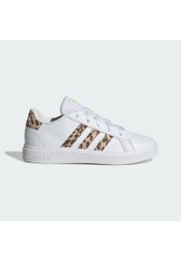 Adidas - Buty Grand Court 2.0 Kids. Zapięcie: pasek. Kolor: biały, wielokolorowy, żółty, beżowy. Materiał: materiał