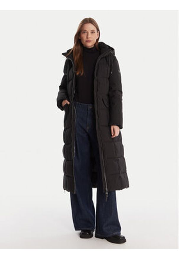 DKNY Płaszcz zimowy DLEMPP55 Czarny Regular Fit. Kolor: czarny. Materiał: syntetyk. Sezon: zima