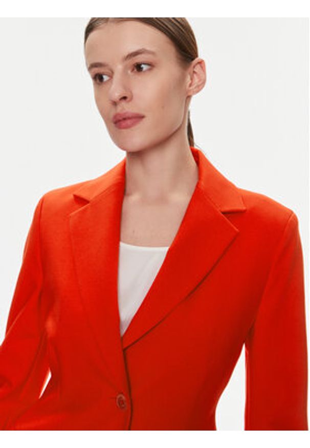 TOMMY HILFIGER - Tommy Hilfiger Marynarka Slim Knit Sb Blazer WW0WW40341 Czerwony Slim Fit. Kolor: czerwony. Materiał: wiskoza