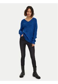 Vero Moda Sweter Crewlefile 10233357 Niebieski Loose Fit. Kolor: niebieski. Materiał: syntetyk