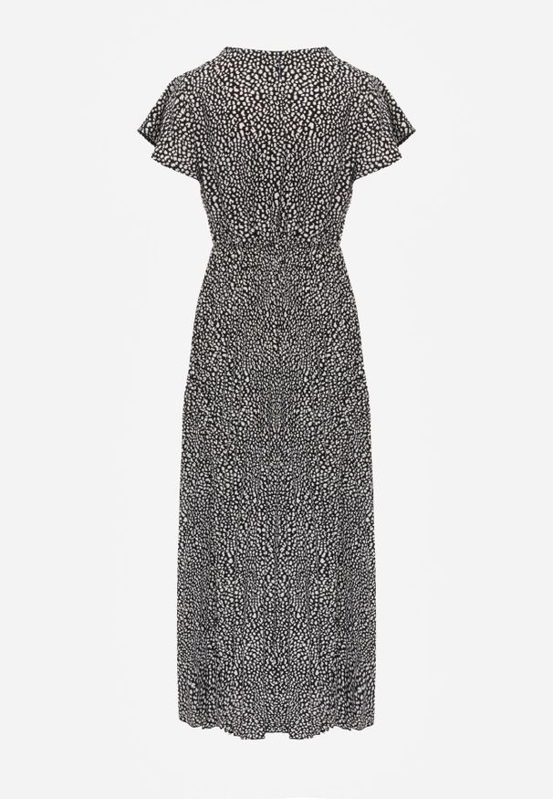 Renee - Czarna Rozkloszowana Sukienka Maxi z Plisowanym Dołem i Gumką w Pasie Horia. Typ kołnierza: dekolt kopertowy. Kolor: czarny. Sezon: wiosna, lato. Typ sukienki: kopertowe. Długość: maxi