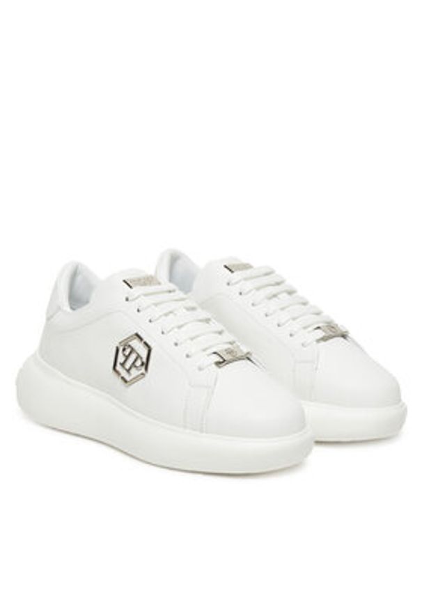 Philipp Plein - PHILIPP PLEIN Sneakersy FAES USC0804 PLE075N Biały. Kolor: biały. Materiał: skóra
