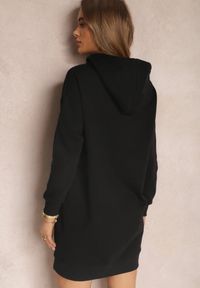 Renee - Czarna Bluza Długa z Kapturem Posetrius. Okazja: na co dzień, na spotkanie biznesowe, do pracy, na spacer. Typ kołnierza: kaptur. Kolor: czarny. Materiał: polar, jeans. Długość rękawa: długi rękaw. Długość: długie. Styl: sportowy, biznesowy, elegancki, casual #4