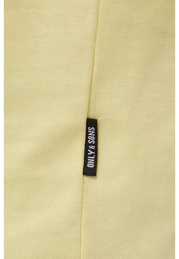 Only & Sons t-shirt bawełniany kolor żółty gładki. Kolor: żółty. Materiał: bawełna. Wzór: gładki