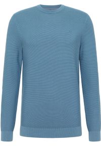 Mustang - MUSTANG ELLIOT MĘSKI SWETER ELEGANCKI LOGO PROVINCIAL BLUE 1015472 5181. Styl: elegancki