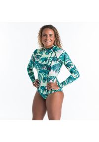 OLAIAN - Kostium kąpielowy jednoczęściowy surfingowy damski Olaian Dani Presana długi rękaw. Kolor: niebieski. Materiał: elastan, poliester, materiał. Długość: długie #1