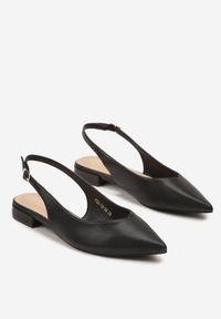 Renee - Czarne Sandały Slingback Vices z Wkładką ze Skóry Naturalnej Lisanilis. Okazja: na spotkanie biznesowe, na spacer. Zapięcie: pasek. Kolor: czarny. Materiał: skóra. Obcas: na obcasie. Styl: biznesowy #4