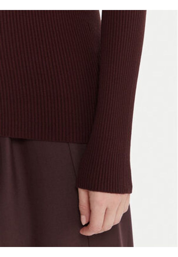 Kontatto Sweter 3M0809C Brązowy Slim Fit. Kolor: brązowy. Materiał: syntetyk