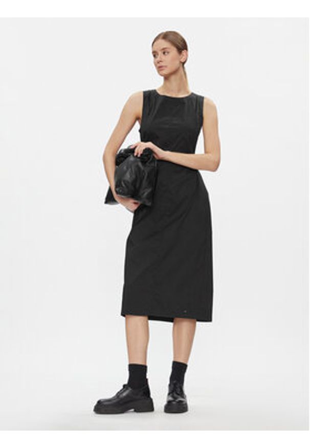 Tommy Jeans Sukienka koktajlowa Tjw Open Back Cotton Midi Dress DW0DW17431 Czarny Slim Fit. Kolor: czarny. Materiał: bawełna. Styl: wizytowy. Długość: midi