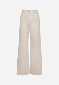 Renee - Beżowe Jeansy Szerokie Phririope. Okazja: na co dzień. Stan: podwyższony. Kolor: beżowy. Wzór: aplikacja. Styl: casual, elegancki #6