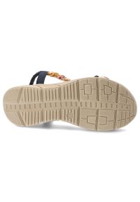 Sandały damskie Artiker, cholewka ze skóry ekologicznej cienkie paski z przodu ozdobne metalowe detale, granatowe, 58C0002. Zapięcie: pasek. Kolor: niebieski. Materiał: skóra ekologiczna. Wzór: paski #3