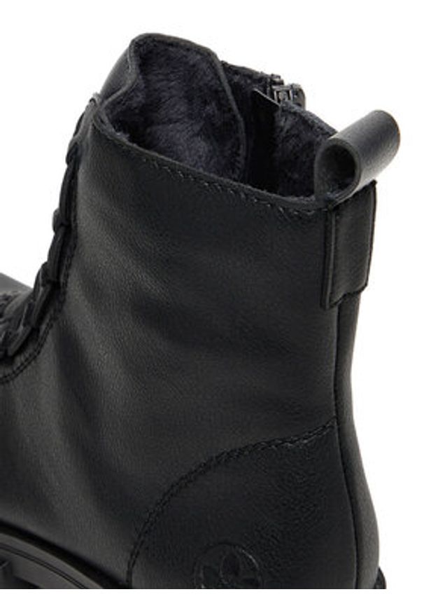 Rieker Trzewiki Y7150-00 Czarny. Kolor: czarny. Materiał: skóra, syntetyk