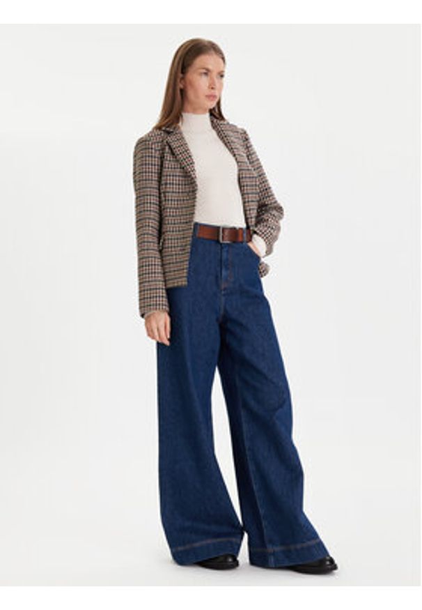 TOMMY HILFIGER - Tommy Hilfiger Marynarka Heritage WW0WW48266 Beżowy Regular Fit. Kolor: beżowy. Materiał: wełna