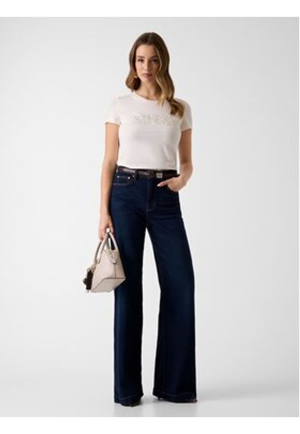 Guess T-Shirt 172699 Beżowy Classic Fit. Kolor: beżowy