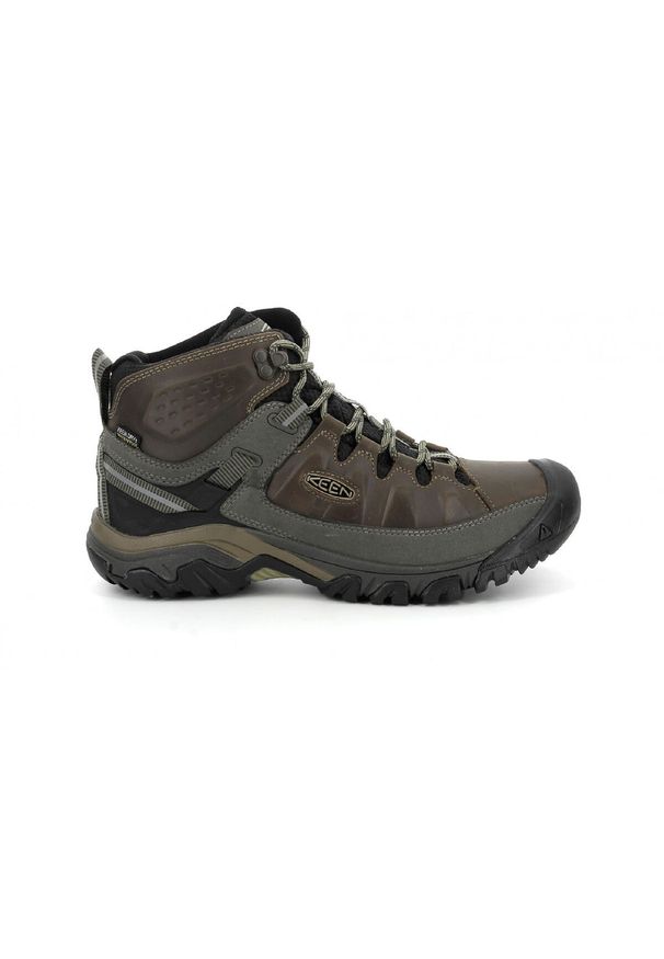 keen - Buty trekkingowe męskie Keen Targhee Iii Mid WP. Wysokość cholewki: za kostkę. Zapięcie: sznurówki. Kolor: zielony, wielokolorowy, brązowy. Materiał: tkanina, materiał, skóra, syntetyk. Szerokość cholewki: normalna