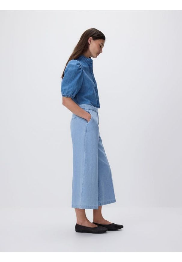 Reserved - Jeansy culotte - niebieski. Kolor: niebieski