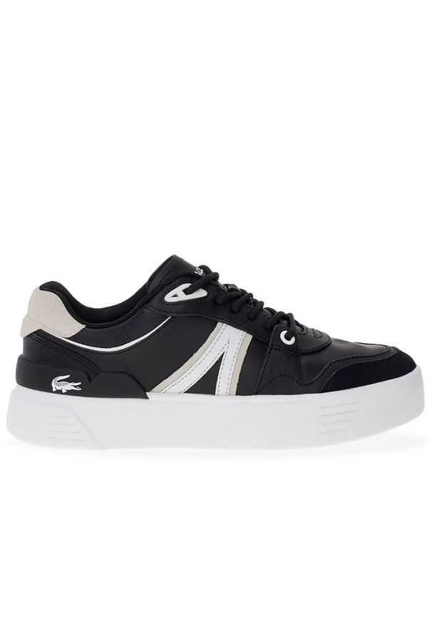 Buty Lacoste L002 EVO 124 6 SFA 747SFA0055-454 - czarne. Kolor: czarny. Materiał: guma, poliester, syntetyk, zamsz, skóra, tkanina. Szerokość cholewki: normalna