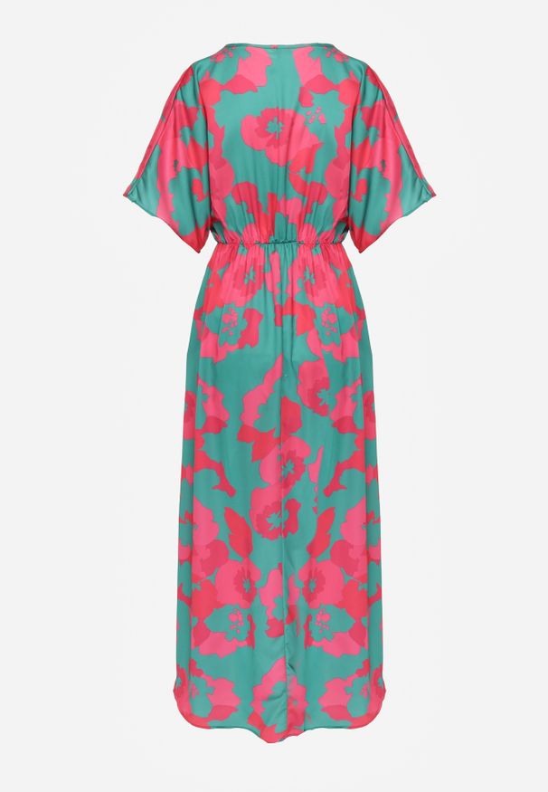 Renee - Zielona Rozkloszowana Sukienka Maxi z Wycięciami Aleri. Kolor: zielony. Długość: maxi