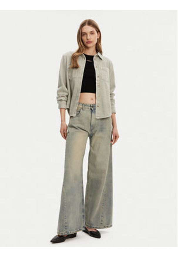 only - ONLY Koszula jeansowa Silla 15338783 Zielony Slim Fit. Kolor: zielony. Materiał: bawełna