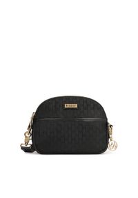 Kazar - Kompaktowa listonoszka 3-komorowa z tkaniny. Kolor: czarny. Wzór: gładki, aplikacja. Materiał: skórzane. Styl: casual #1