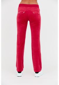 Juicy Couture - JUICY COUTURE Czerwone spodnie dresowe Del Ray Pocket Pant. Kolor: czerwony. Materiał: dresówka #7