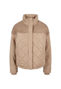 Kurtka damska Urban Classics diamond quilt puffer oversized (GT). Kolor: beżowy. Materiał: puch #1