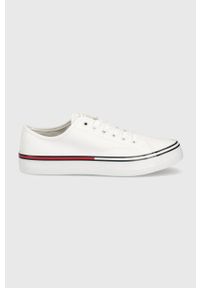 Tommy Jeans tenisówki męskie kolor biały. Nosek buta: okrągły. Zapięcie: sznurówki. Kolor: biały. Materiał: guma