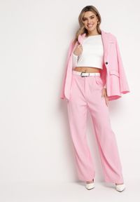 Born2be - Różowe Spodnie w Garniturowym Stylu z Wysokim Stanem Glorda. Stan: podwyższony. Kolor: różowy. Styl: elegancki #4