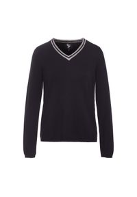 GAZE - Sweter damski Gaze Janama. Typ kołnierza: dekolt w kształcie V. Kolor: niebieski. Materiał: dzianina, polar. Sezon: zima #1