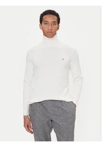 TOMMY HILFIGER - Tommy Hilfiger Golf MW0MW28048 Écru Regular Fit. Typ kołnierza: golf. Materiał: bawełna #1